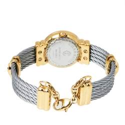 Pre Owned Charriol Mother Of Pearl Stainless Steel Yellow Gold Plated St Tropez Classic 028C.540.326 Women's Wristwatch 24.50 mm