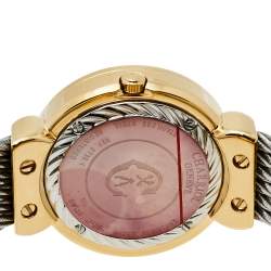 Pre Owned Charriol Mother Of Pearl Yellow Gold Plated Stainless Steel Diamonds ST-Tropez ST30.1 Women's Wristwatch 30 mm