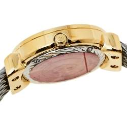Pre Owned Charriol Mother Of Pearl Yellow Gold Plated Stainless Steel Diamonds ST-Tropez ST30.1 Women's Wristwatch 30 mm