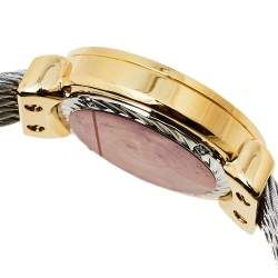 Pre Owned Charriol Mother Of Pearl Yellow Gold Plated Stainless Steel Diamonds ST-Tropez ST30.1 Women's Wristwatch 30 mm