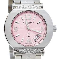 Charriol Pink Stainless Steel Diamonds Colvmbvs CCR38 Women's Wristwatch 38 mm