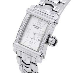 Pre Owned Charriol Silver Stainless Steel Diamonds Colvmbvs CCSTRH Women's Wristwatch 25 mm