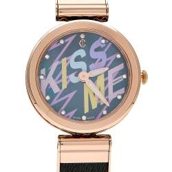 Pre Owned Charriol Mother of Pearl Diamond Two Tone PVD Coated Stainless Steel Forever FE32302016 Women's Wristwatch 32 mm