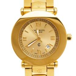 Pre Owned Charriol Champagne Yellow Gold Plated Stainless Steel Colvmbvs CCR30.1N Women's Wristwatch 30 mm