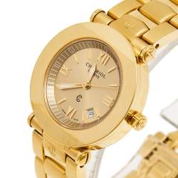 Pre Owned Charriol Champagne Yellow Gold Plated Stainless Steel Colvmbvs CCR30.1N Women's Wristwatch 30 mm