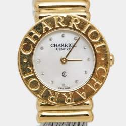 Pre Owned Charriol Mother of Pearl Two Tone Stainless Steel St-Tropez Ref.028/2 Women's Wristwatch 24.5 mm