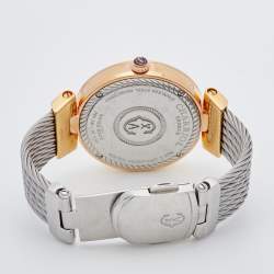 Pre Owned Charriol Mother Of Pearl Rose Gold Plated Stainless Steel Alexandre C Women's Wristwatch 34 mm