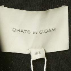 Pre Owned Chats By C.Dam Black Jersey Asymmetric Draped Gown S