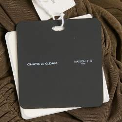 مملوكة مسبقًا Chat's by C.Dam Brown Jersey Ruche Bodysuit S