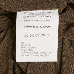 مملوكة مسبقًا Chat's by C.Dam Brown Jersey Ruche Bodysuit S