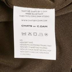 مملوكة مسبقًا Chat's by C.Dam Brown Jersey Ruche Bodysuit S