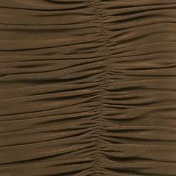 Pre Owned Chat's by C.Dam Brown Jersey Ruche Maxi Skirt S