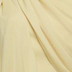 Pre Owned Chats By C.Dam Yellow Jersey One-Shoulder Draped Mini Dress S