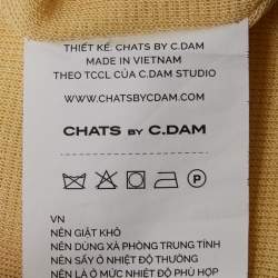 Pre Owned Chats By C.Dam Yellow Jersey One-Shoulder Draped Mini Dress S