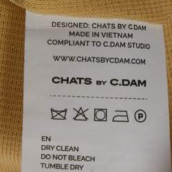 Pre Owned Chats By C.Dam Yellow Jersey One-Shoulder Draped Mini Dress S