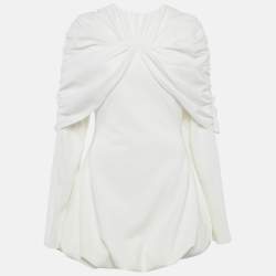 Pre Owned CHATS By C.Dam White Stretch Jersey Bubble Hem Mini Dress S