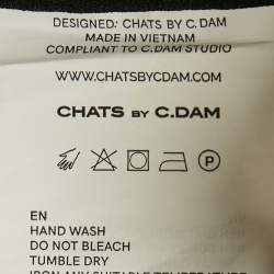 Pre Owned Chats By C.Dam Black Jersey Cut-Out Detail Midi Dress S