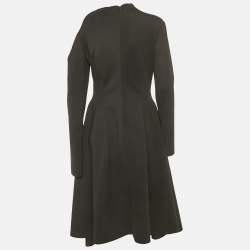 Pre Owned Chats By C.Dam Black Jersey Cut-Out Detail Midi Dress S