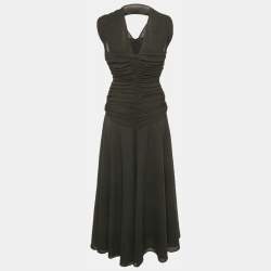 Pre Owned Chats By C.Dam Black Jersey Knit  Deema Al Asadi Midi Dress S