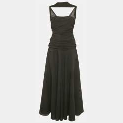 Pre Owned Chats By C.Dam Black Jersey Knit  Deema Al Asadi Midi Dress S