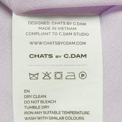 Pre Owned Chats By C.Dam Lavender Jersey Cape Sleeve Allina Maxi Dress S 