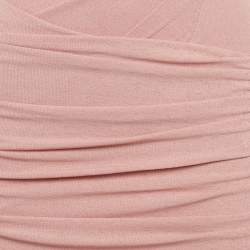 Pre Owned Chats By C.Dam Pink Jersey Draped Anne-Moss Dress S