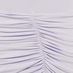 Pre Owned Chats By C.Dam Lavender Jersey Knit Ruched Serafina Maxi Dress S
