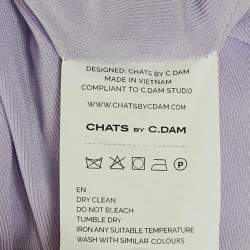 Pre Owned Chats By C.Dam Lavender Jersey Knit Ruched Serafina Maxi Dress S