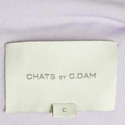 Pre Owned Chats By C.Dam Lavender Jersey Knit Ruched Serafina Maxi Dress S