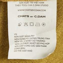 Pre Owned Chats By C.Dam Moss Green Ruched Jersey-Knit Midi Dress M