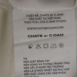 مملوكة مسبقًا Chats By C.Dam White Jersey and Crepe Off-Shoulder Long Dress S