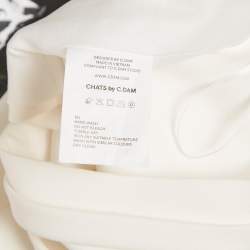 مملوكة مسبقًا Chats by C.Dam White Gabardine Waist-Detail Mini Skirt S