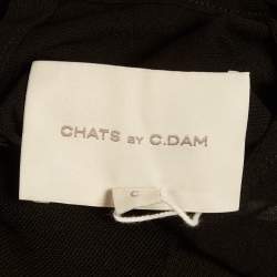 Pre Owned Chats By C.Dam Black Jersey Draped Serena Maxi Dress XS