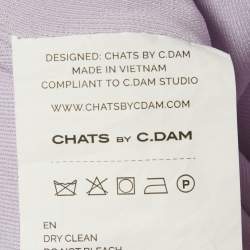 مملوكة مسبقًا فستان شاتس باي سي.دام بنفسجي قماش جيرسي متماثل منسدل كتف سيرافينا صغير جدًا (إكس سمول)