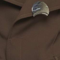 Pre Owned معطف الشاتس باي سي.دام من تويل بني طويل مع حزام إلبيس مقاس صغير