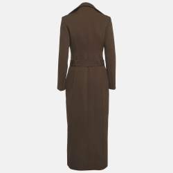 Pre Owned معطف الشاتس باي سي.دام من تويل بني طويل مع حزام إلبيس مقاس صغير