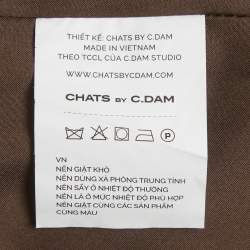 Pre Owned معطف الشاتس باي سي.دام من تويل بني طويل مع حزام إلبيس مقاس صغير