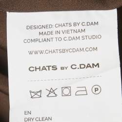 Pre Owned معطف الشاتس باي سي.دام من تويل بني طويل مع حزام إلبيس مقاس صغير