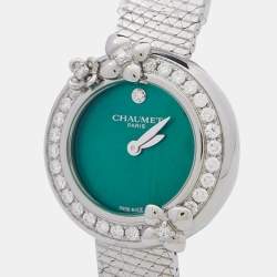 Chaumet Green Stainless Steel Diamond Hortensia Eden W83880-001 Women's Wristwatch 22 mm  