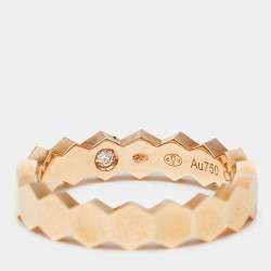 Chaumet Bee My Love 1 Diamond 18k Rose Gold Ring Size 50