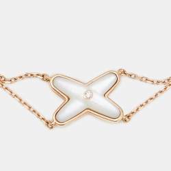 Chaumet Jeux de Liens Mother of Pearl Diamond 18k Rose Gold Bracelet