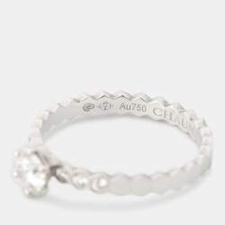 Chaumet Bee My Love Solitaire 0.33ct Diamond 18K White Gold Ring Size 51