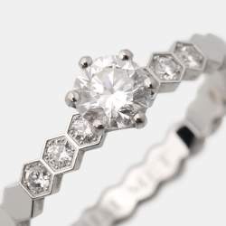 Chaumet Bee My Love Solitaire 0.33ct Diamond 18K White Gold Ring Size 51