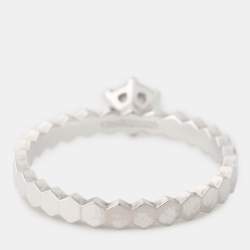 Chaumet Bee My Love Solitaire 0.33ct Diamond 18K White Gold Ring Size 51