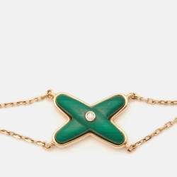Chaumet Jeux de Liens Malachite Diamonds 18k Rose Gold Bracelet