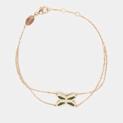 Chaumet Jeux de Liens Malachite Diamonds 18k Rose Gold Bracelet