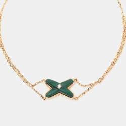 Chaumet Jeux de Liens Malachite Diamonds 18k Rose Gold Bracelet