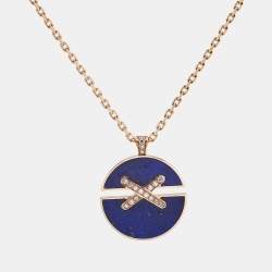 Chaumet Jeux de Liens Lapis Lazuli Diamonds 18k Rose Gold Necklace