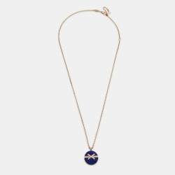 Pre Owned Chaumet Jeux de Liens Lapis Lazuli Diamonds 18k Rose Gold Necklace