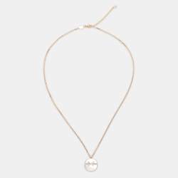 Chaumet Jeux de Liens Harmony Mother of Pearl Diamonds 18k Rose Gold Large Model Pendant Necklace